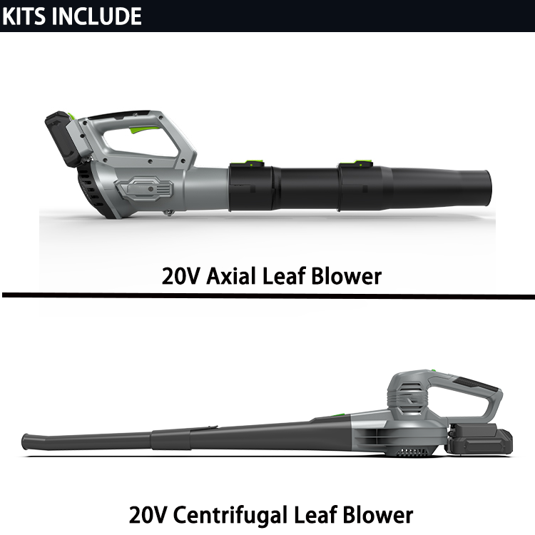 Difference between 20V axial leaf blower and centrifugal leaf blower
